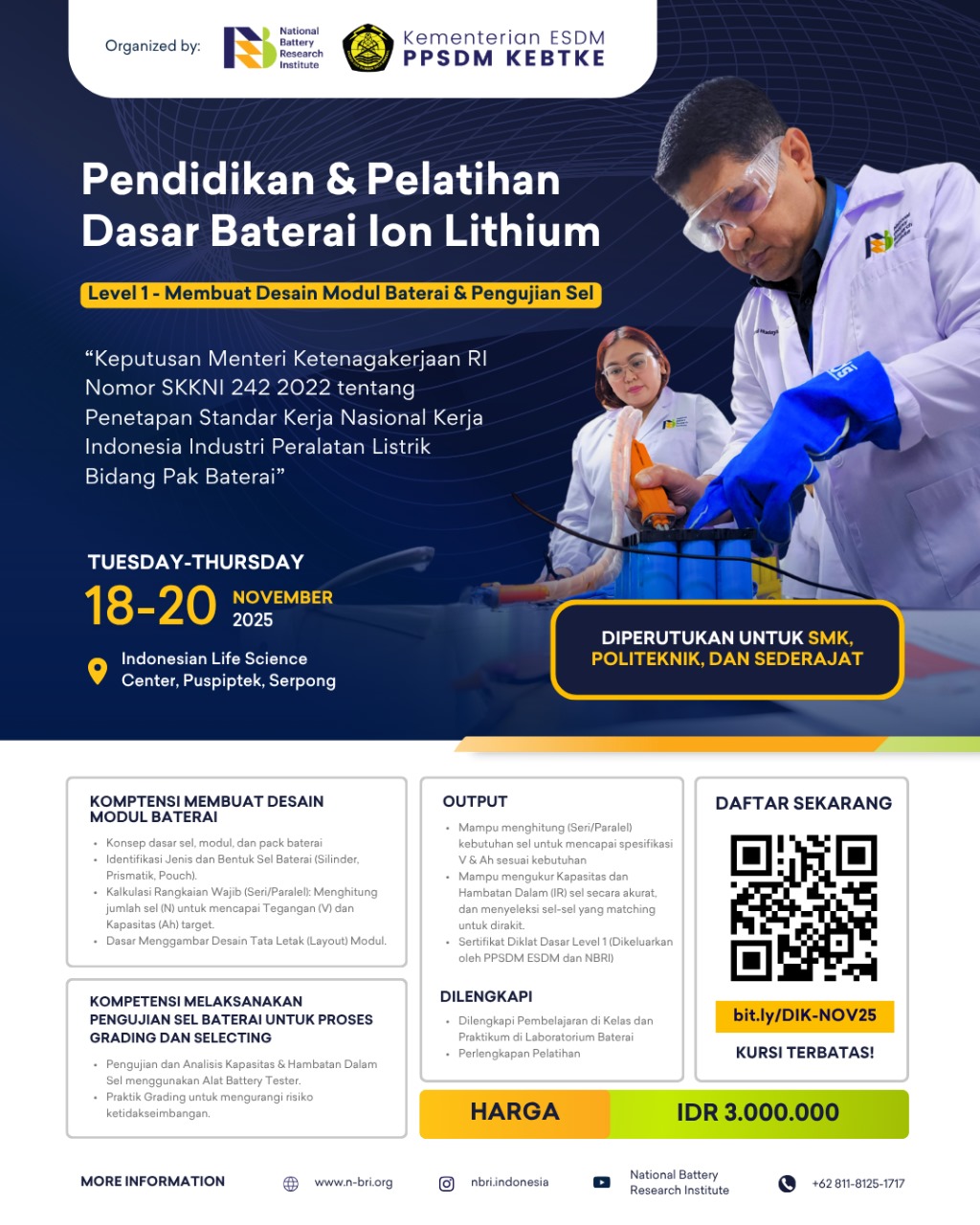 Pendidikan & Pelatihan Dasar Baterai Ion Lithium
